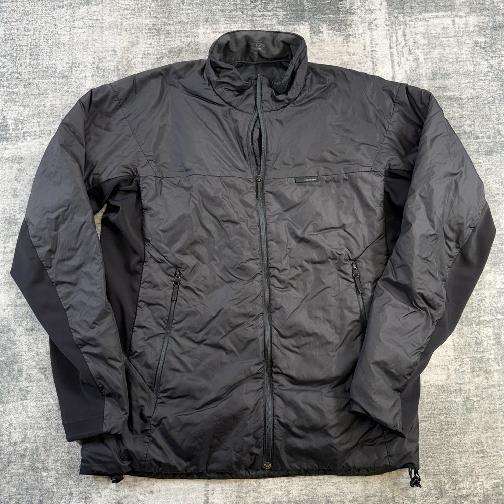 Arc'teryx Aphix Jacket Mens Large Black Insulated Lightweight Hybrid Full Zip